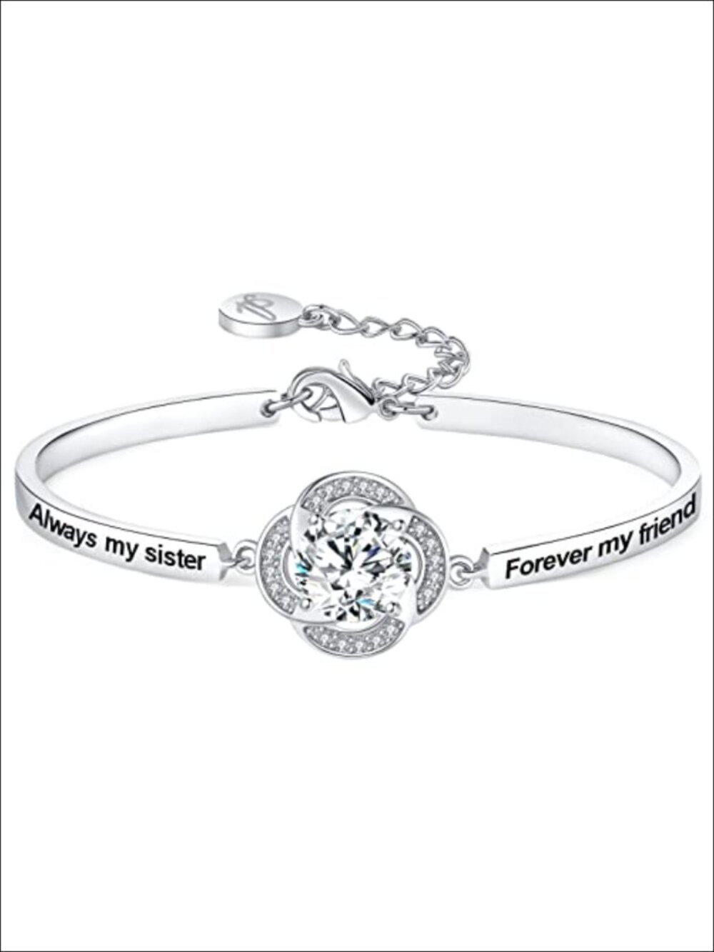 Engraved Message Bangle Bracelet Best Sister Friend Gift
